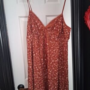 No Boundaries Rust Floral Lace Dress